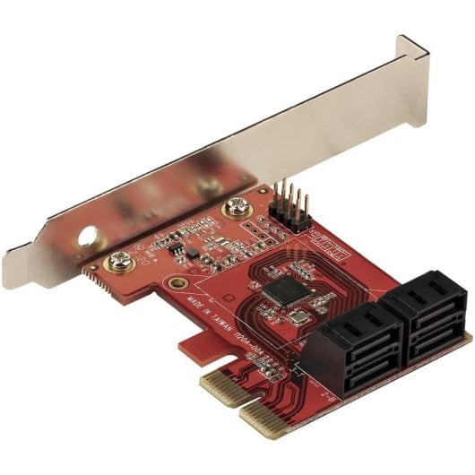 Tarjeta de Expansión StarTech PCIe 4 Puertos SATA III 6 Gbps ASM1164 Sin RAID Perfil Bajo/Completo
