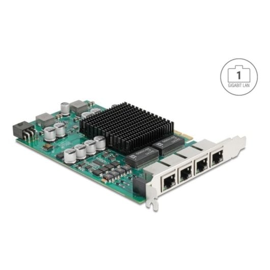 Tarjeta di Rete DeLock 86097 PCI Express x4 1000 Mbit/s 4x PoE+