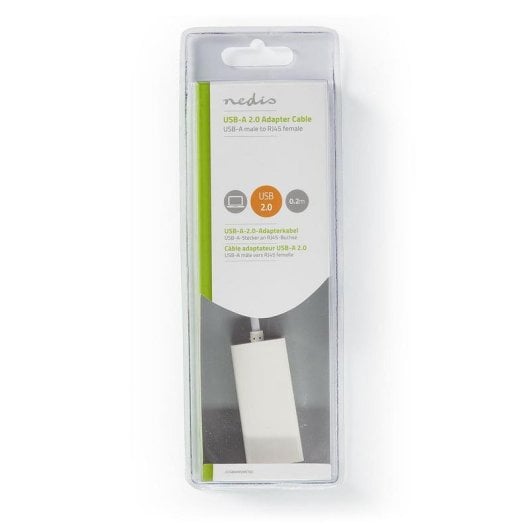 Adaptador USB a RJ45 Nedis CCGB60950WT02 0,2 m blanco 100 Mbps ABS