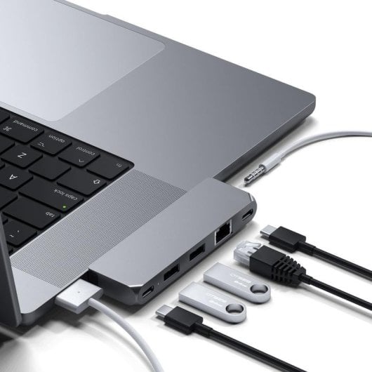 Base per laptop Satechi Pro Hub Mini USB-C Space Gray con USB4 e Ethernet