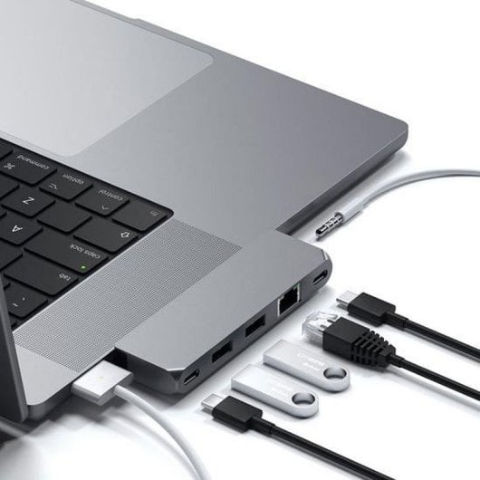 Base per laptop Satechi Pro Hub Mini USB-C Space Gray con USB4 e Ethernet
