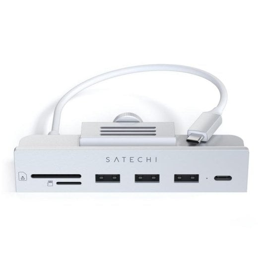 Base per laptop Satechi ST-UCICHS USB-C Clamp Hub 3x USB-A Slot SD per iMac 24" Argento