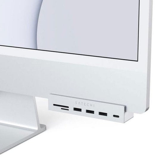 Base per laptop Satechi ST-UCICHS USB-C Clamp Hub 3x USB-A Slot SD per iMac 24" Argento