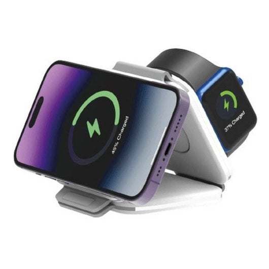 Chargeur sans fil Tiger TGWIR0005 Magsafe 3-en-1 blanc