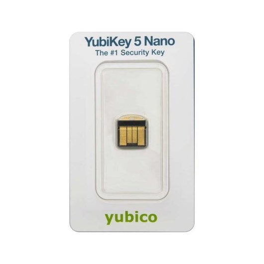 Autenticador de hardware Yubico YubiKey 5 Nano USB-A Negro y Oro multiprotocolo