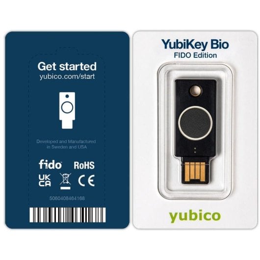 Controle de Acesso Yubico YubiKey Bio Impressão Digital 1 Usuário USB A