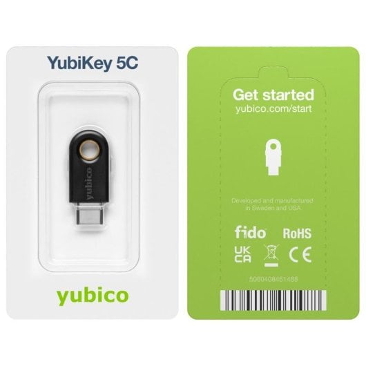 Control de Acceso Yubico YubiKey 5C USB-C Llavero Autenticación Avanzada Multiplataforma