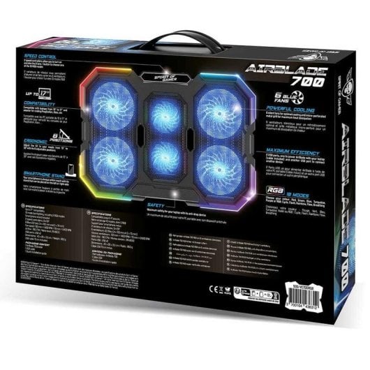 Refroidisseur pour ordinateur portable Spirit of Gamer SOG-VE700RGB 6 ventilateurs RGB