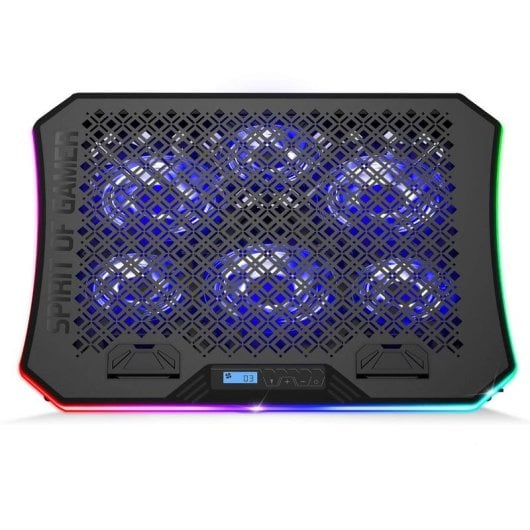 Base refrigeradora Spirit of Gamer SOG-VE1200 6 Ventoinhas RGB 17" ABS Preto