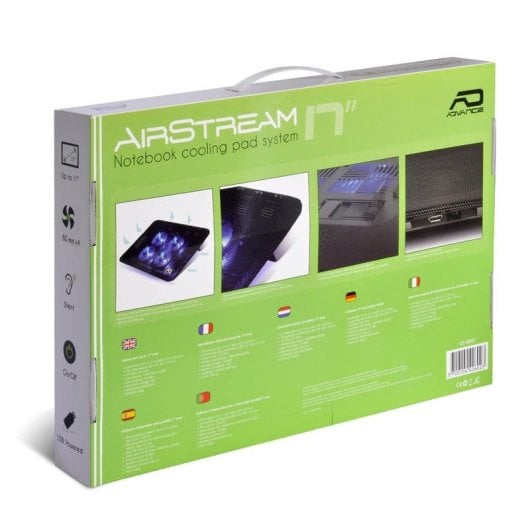Notebook-Kühler Advance AirStream 17 VE-NB57 4 Lüfter 17" LED Blau Höhe verstellbar USB