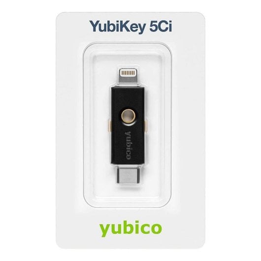 Autenticador de hardware Yubico YubiKey 5Ci USB-C Lightning Preto compatível multiplataforma