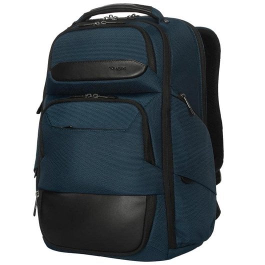 Mochila Targus HeritageLuxe Azul para portátil 16" con compartimento RFID y múltiples bolsillos