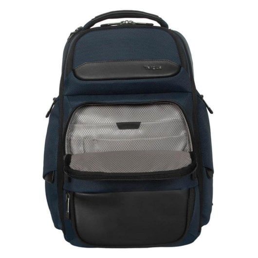 Mochila Targus HeritageLuxe Azul para portátil 16" con compartimento RFID y múltiples bolsillos