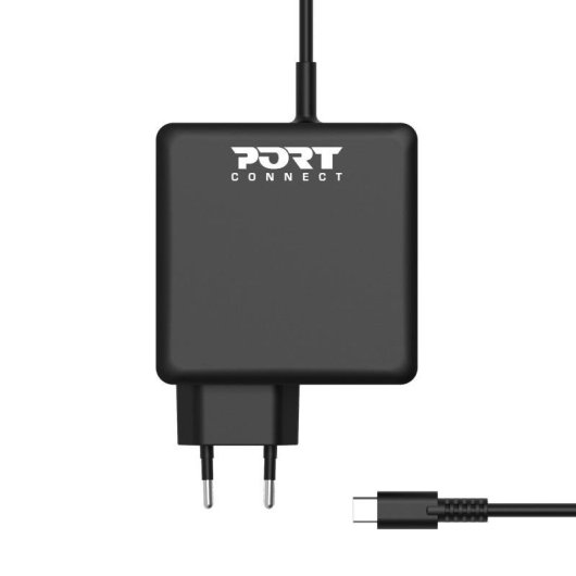 Cargador Port Designs 900097B-EU USB-C 65W carga rápida universal negro