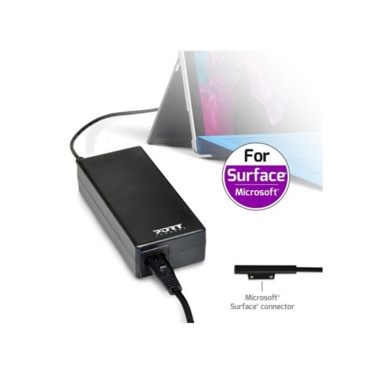 Netzteil Port Designs 900102-EU 60W Typ C für Microsoft Surface Schwarz