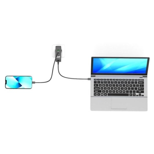 Carregador Port Designs 902103 GaN 100W Universal 2x USB-C 1x USB-A Adaptadores Internacionais