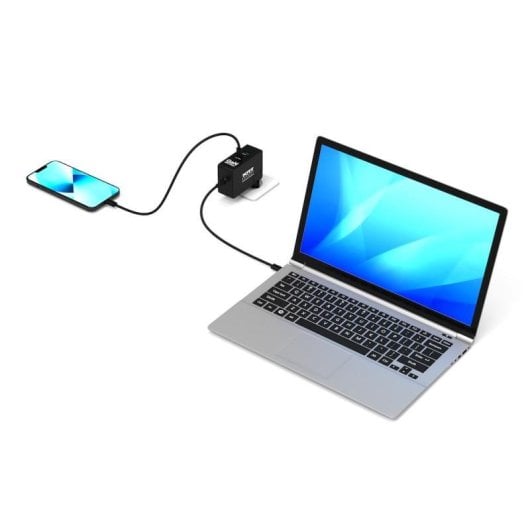 Carregador Port Designs 902103 GaN 100W Universal 2x USB-C 1x USB-A Adaptadores Internacionais