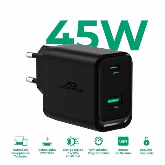 Caricatore Advance PD-N45 QuickFlex 45W USB-C GaN Power Delivery
