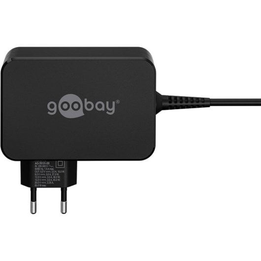 Notebook-Ladegerät Goobay 65420 65W Power Delivery USB-C Schnellladung Schwarz