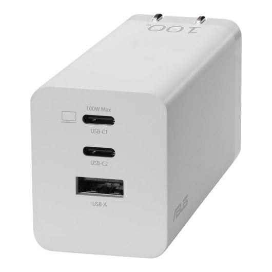 Adaptador de corriente ASUS 90XB07IN-BPW010 GaN 100 W 2x USB-C 1x USB-A compacto