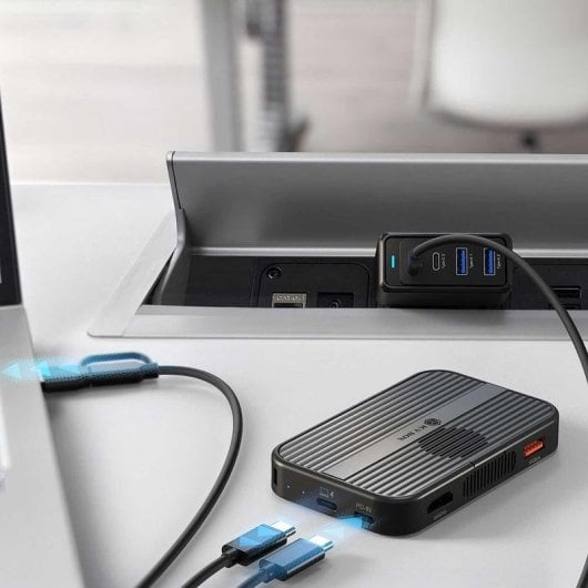 Base de conexão ICY BOX IB-DK4071M-CU31 SSD M.2 SATA/NVMe USB-C HDMI 4K Leitor Cartão