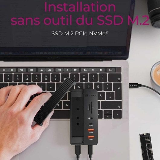 Base di connessione ICY BOX IB-DK4072M-CU31 SSD M.2 NVMe USB-C 10Gbps 100W HDMI