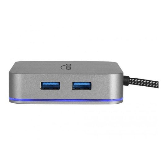 Estación dock DeLock 87742 USB-C HDMI RJ-45 USB-A PD 87W LED gris metálica