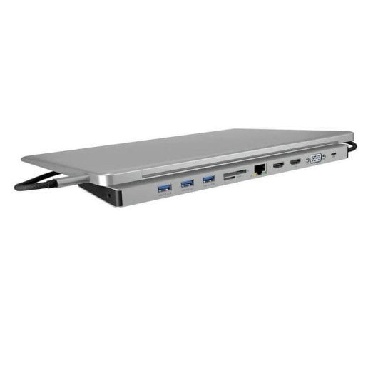 Docking Station ICY BOX IB-DK2106a-CPD USB-C 100W HDMI VGA Ethernet Lettore Schede