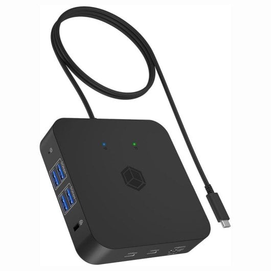 Dock Station ICY BOX IB-DK4090-C USB-C 85W 3x HDMI 4K LAN Preto