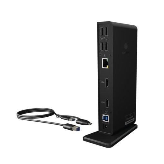 Base para Portátil ICY BOX IB-DK2251AC USB 3.2 HDMI RJ45 Full HD Preto