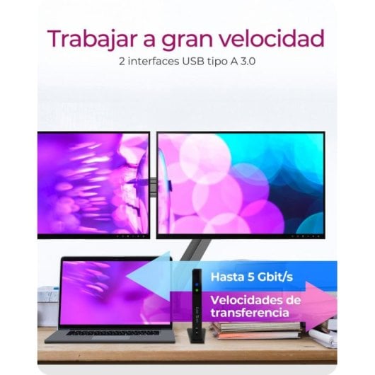 Base para Portátil ICY BOX IB-DK2251AC USB 3.2 HDMI RJ45 Full HD Preto