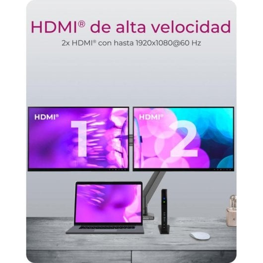 Base para Portátil ICY BOX IB-DK2251AC USB 3.2 HDMI RJ45 Full HD Preto