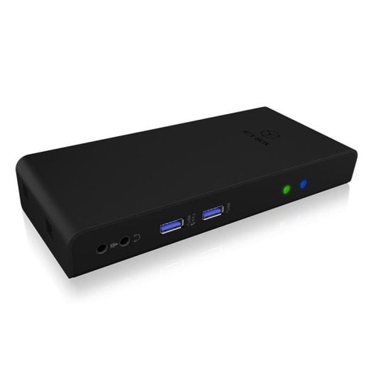 Base para Portátil ICY BOX IB-DK2251AC USB 3.2 HDMI RJ45 Full HD Preto