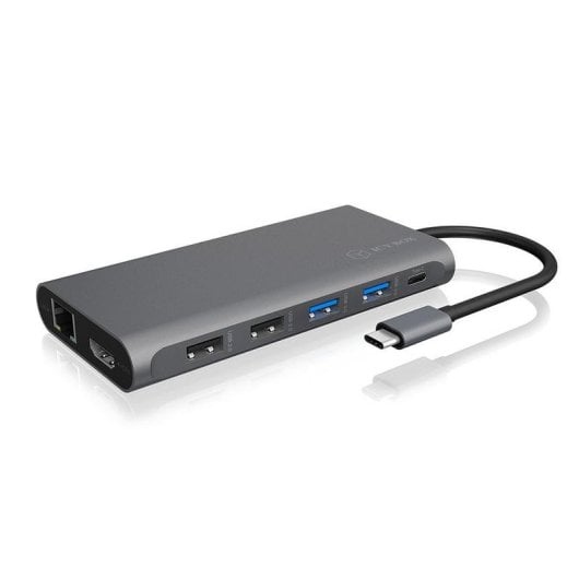 Docking Station ICY BOX IB-DK4050-CPD USB-C 100W HDMI DP Leitor Cartões Ethernet