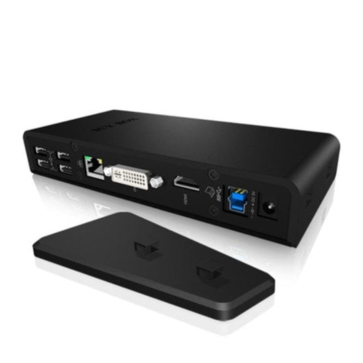 Base para Portátil ICY BOX IB-DK2241AC USB 3.2 HDMI DVI GigaLAN Preto