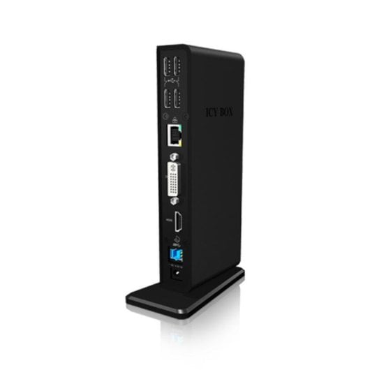 Base para Portátil ICY BOX IB-DK2241AC USB 3.2 HDMI DVI GigaLAN Preto