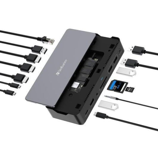 Docking station Verbatim CDS-15SSD USB-C SSD 256GB 2x HDMI 1x DP 100W 8K Ethernet