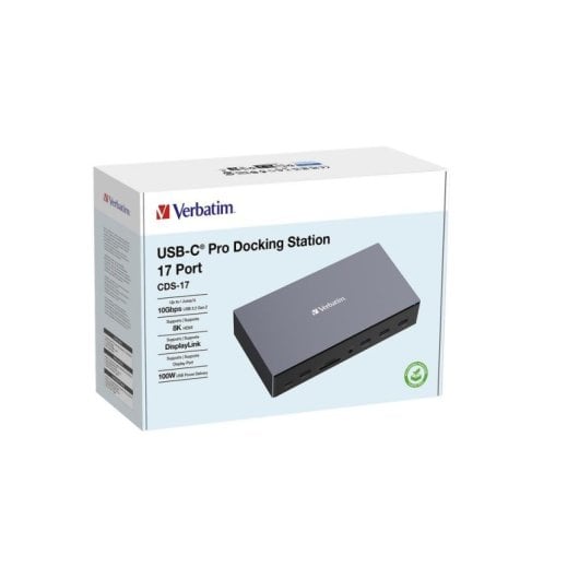 Base di collegamento Verbatim CDS-17 USB-C 17-in-1 100W Ethernet HDMI 8K