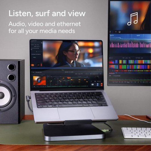 Station d'accueil Zagg 109816216 Pro Dock 10 ports USB-C 150W Gris/Noir