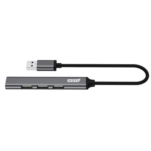 Hub INOVU 4 ports USB-A 3.0 INHUB4A2 aluminium compact léger