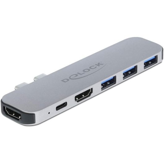 Base per portatile DeLock 87753 HDMI Dual 4K PD 60W Hub USB-C Grigia