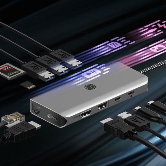Estação de Acoplamento ICY BOX IB-DK4061-CPD USB-C 100W HDMI SD Ethernet