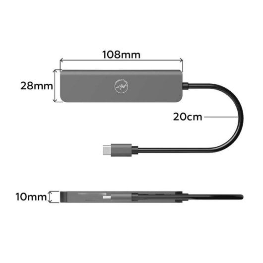 Hub USB-C Mobility Lab ML312873 6-en-1 HDMI SD USB 60W PD