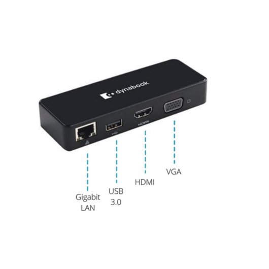 Station d'accueil Toshiba PS0001UA1PRP USB-C HDMI VGA Gigabit USB 3.0 Noir