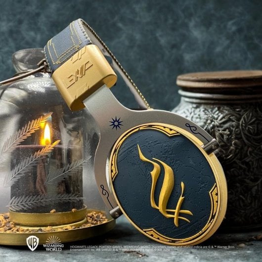 Casque Lexip Hogwarts Legacy "Ancient Magic" sans fil et filaire Bluetooth Gaming avec micro détachable, rétroéclairage rouge, bleu or