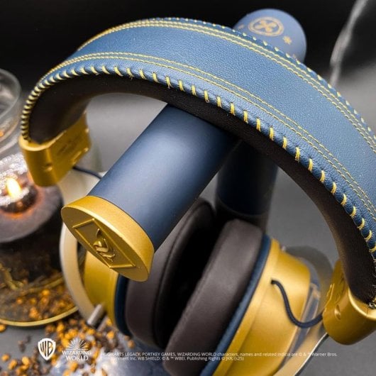 Casque Lexip Hogwarts Legacy "Ancient Magic" sans fil et filaire Bluetooth Gaming avec micro détachable, rétroéclairage rouge, bleu or