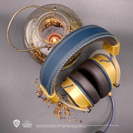 Casque Lexip Hogwarts Legacy "Ancient Magic" sans fil et filaire Bluetooth Gaming avec micro détachable, rétroéclairage rouge, bleu or