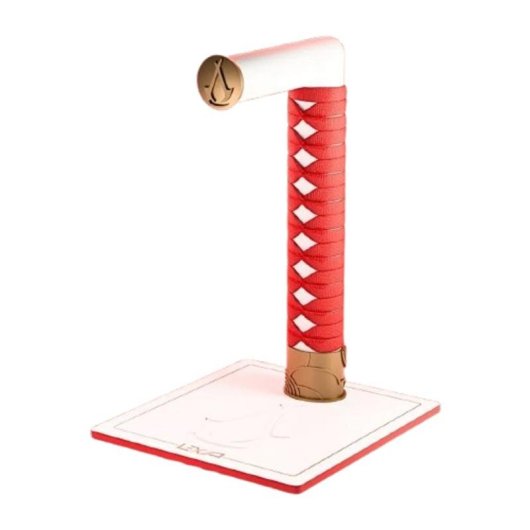 Support casque Lexip Assassin’s Creed Shadows or rouge blanc design gaming