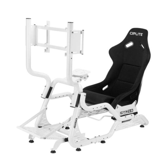 Cockpit OPLITE GTR S8 Infinity Force Blanc Châssis Acier Siège Fibre Verre
