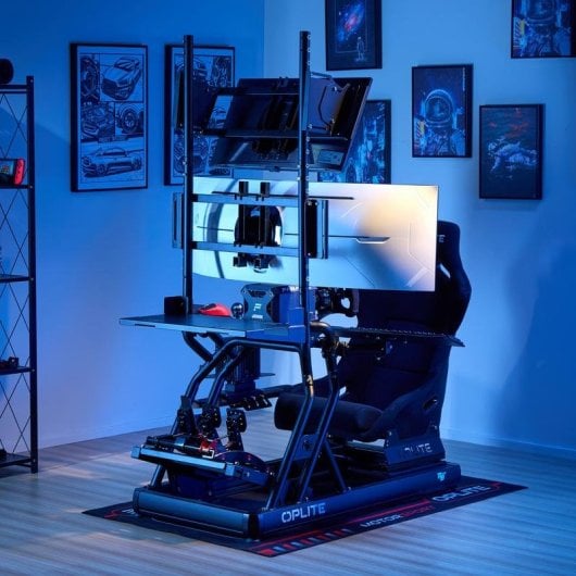 Support de moniteur Oplite OP-R8-SMSB acier ajustable 57 pouces noir